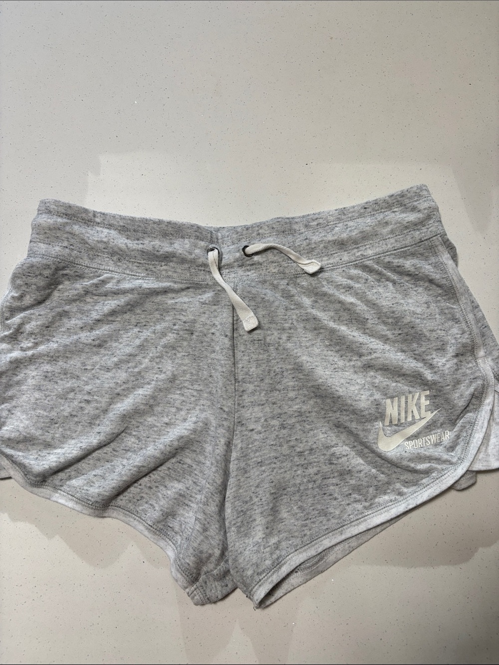 Nike Light Gray Women's Athletic Drawstring Shorts